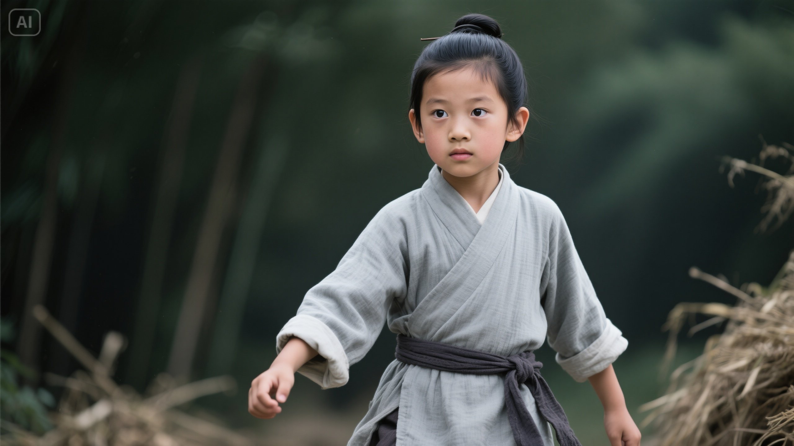 jimeng-2025-06-04-196-12 岁左右少年，黑发整齐束起 眉眼明亮，性格坚毅果敢。身着浅.jpeg